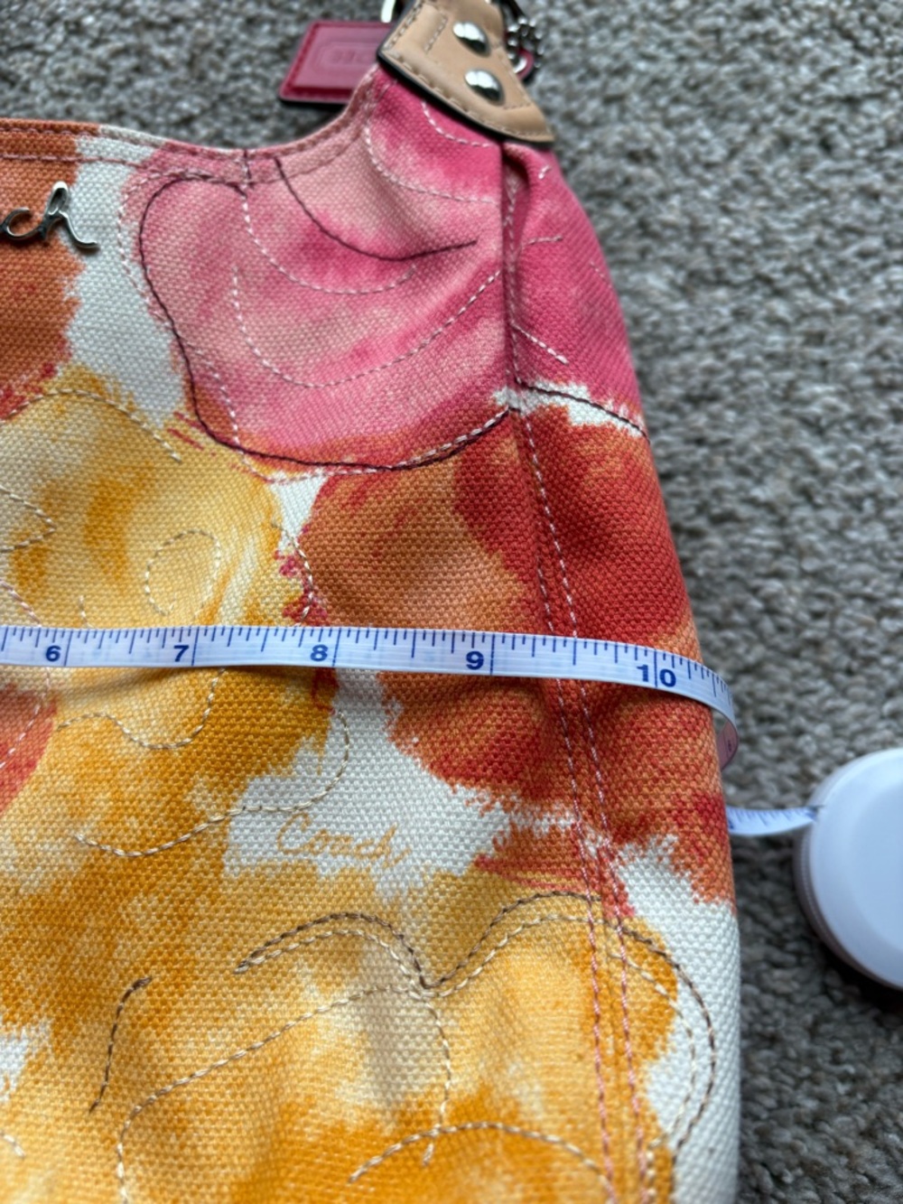 Coach Ashley Multicolor Floral Canvas Hobo Tote Bag - Picture 10 of 11